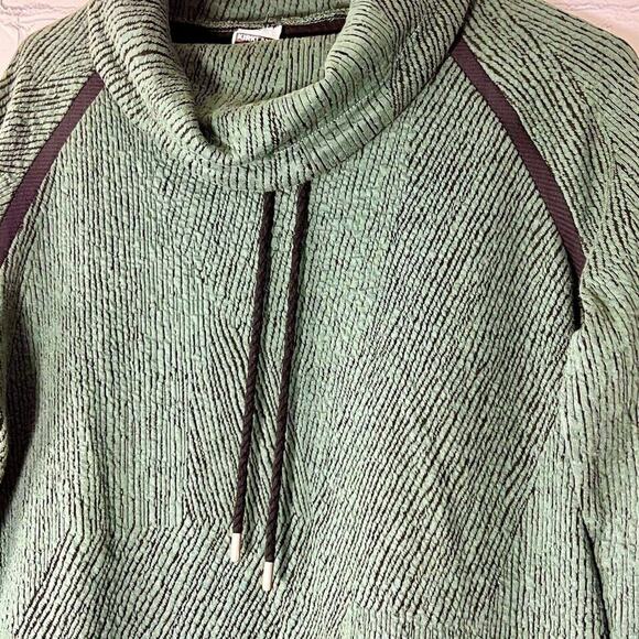 Kirkland Signature Jacquard Mockneck Cozy Pullover Women's M Green/Teal - Picture 4 of 12